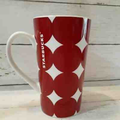 Starbucks 2018 Holiday Coffee Travel Mug Cup Red Circle Dots w Sipper Lid 14 oz - Sold on eBay Aug 10, 2021 for $11.99