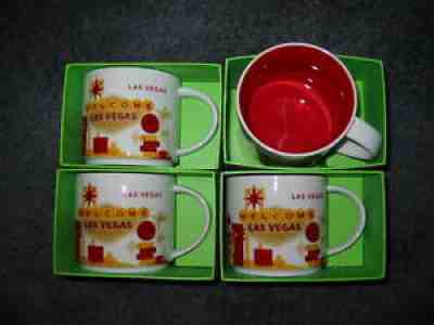 NEW*STARBUCKS COFFEE CUPS/MUGS*SET OF 4*WELCOME TO LAS VEGAS 2015 REDS - Sold on eBay Jul 22, 2021 for $59.99