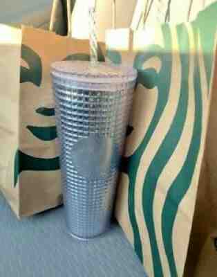 Starbucks 2020 Iridescent Silver Grid Holiday Cup Tumbler 24 oz - Sold on eBay Jun 22, 2021 for $29.99