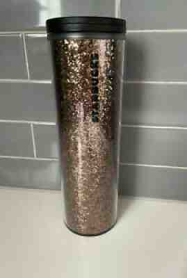 Starbucks Gold And Copper Glitter Acrylic Tumbler 16 Oz BPA Free - Sold on eBay Jul 20, 2021 for $19.99