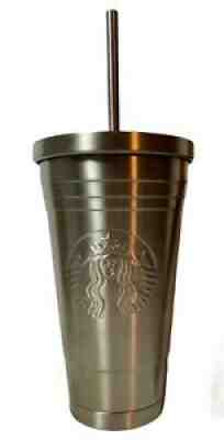 Starbucks Stainless Steel 16 oz Tumbler W Metal Lid & Straw, 2012 - Sold on eBay Jul 13, 2021 for $8.40