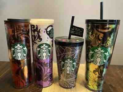 NEW LIMITED EDITION STARBUCKS HALLOWEEN FALL 2021 TUMBLERS SET OF 4 - Sold on eBay Sep 14, 2021 for $170.00