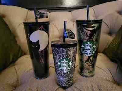 2021 STARBUCKS HALLOWEEN TUMBLER 3 CUP BUNDLE! Spider Web Cat And Foil! - Sold on eBay Sep 15, 2021 for $159.99