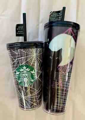 Starbucks LE Halloween 2021 GITD Black Cat/ Spiderweb Tumblers Combo - Sold on eBay Sep 10, 2021 for $80.00