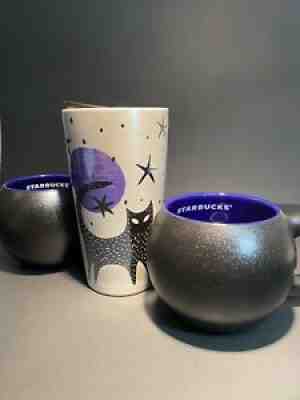 Starbucks Halloween Fall 2020 Cat Moon White Ceramic 12 oz & 2 Cauldron Mugs - Sold on eBay Aug 22, 2021 for $75.00
