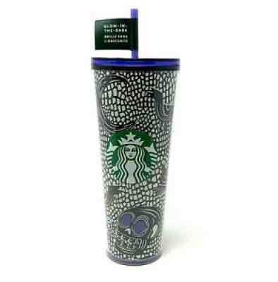 Starbucks 2020 Halloween 24oz Glow In The Dark Venti Tumbler New with Bent Straw - Sold on eBay Sep 15, 2021 for $74.00