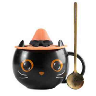 2021 Hallowmas Starbucks Cute Black Cat Coffee Cup W/ Witch Lid Water Mug New - Sold on eBay Sep 16, 2021 for $25.98