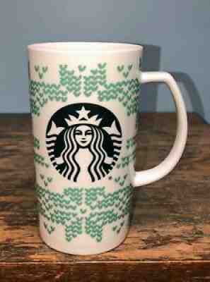 Starbucks Christmas Coffee Mug Green Sweater Knit Winter Design 16 oz 2016 - Sold on eBay Sep 09, 2021 for $19.19