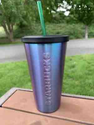 Starbucks 2014 Iridescent Blue Purple Stainless Steel Tumbler 16 oz - Sold on eBay Aug 05, 2021 for $11.35