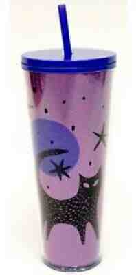Starbucks Halloween 2020 Black Cat Moon Stars Purple 24oz Venti Cold Cup Tumbler - Sold on eBay Sep 14, 2021 for $45.00