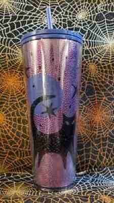 Starbucks Halloween 2020 Black Cat Moon Stars Purple 24oz Venti Cold Cup Tumbler - Sold on eBay Sep 13, 2021 for $33.00