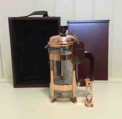 Starbucks Copper 8 Cup French Press - 35th Anniversary Hourglass Timer Wood Box - Sold on eBay Aug 30, 2021 for $25.00