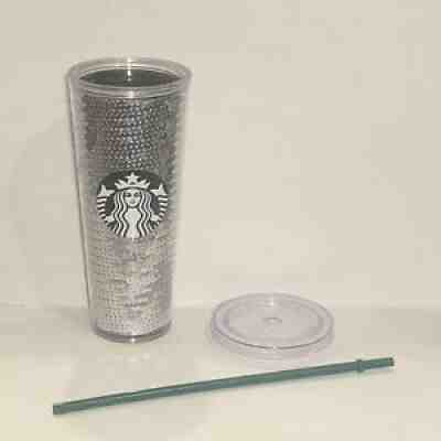 Starbucks 2017 Silver Sequin Venti Cold Cup Tumbler 24oz - Sold on eBay Jul 05, 2021 for $15.50