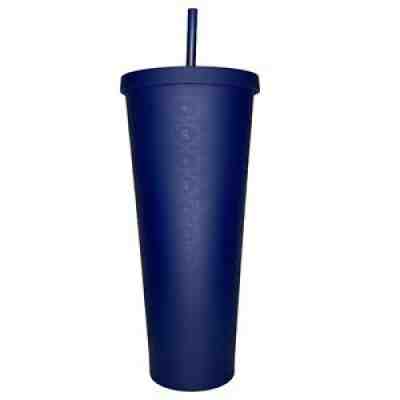 RARE Starbucks 2017 Matte Navy S Star Pattern Venti 24oz Cold Cup Tumbler EUC - Sold on eBay Aug 18, 2021 for $49.99
