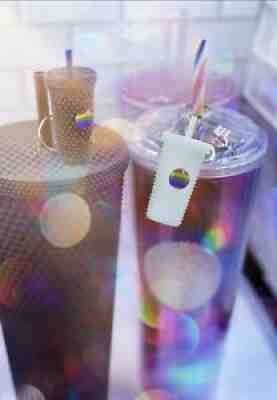 Starbucks clear Rainbow studded tumbler/cup Keychain coffee Pride ð??? - Sold on eBay Jul 30, 2021 for $16.50