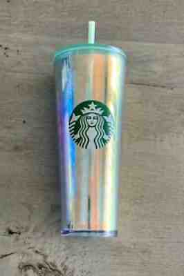 NEW Starbucks Iridescent Mermaid Siren Scales Cold Cup Tumbler 24 oz Summer 2020 - Sold on eBay Aug 08, 2021 for $35.00