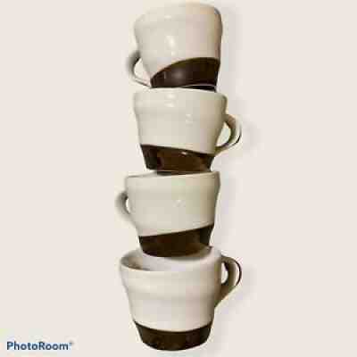 Starbucks Mug Set Of 4! 2013 White Brown Metallic 12 Oz HTF SWIRL - Sold on eBay Aug 24, 2021 for $28.99