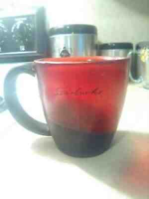 STARBUCKS Barista 12oz Translucent Red Plastic Travel Mug w Rubber Handle 2001 - Sold on eBay Sep 10, 2021 for $19.00