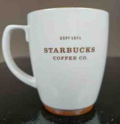 Starbucks 2006 White Abbey Large Coffee Tea Mug Cup Brown Trim Est 1971 - 18 oz - Sold on eBay Jul 18, 2021 for $16.99