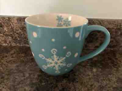 Starbucks 2007 Holiday Blue White Snowflake Mug Large Coffee Cup Christmas 16 oz - Sold on eBay Sep 18, 2021 for $10.00
