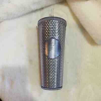 New Starbucks Platinum Silver Studded Tumbler Winter Holiday Cup 2019 24oz. - Sold on eBay Jul 15, 2021 for $36.00