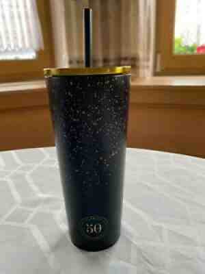 starbucks 50th anniversary Metal tumbler 16oz Blk/gold splotches - Sold on eBay Jul 28, 2021 for $20.50