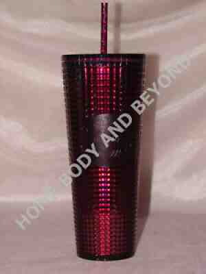 STARBUCKS Venti 24 oz Plum Berry Grid Cold Cup Tumbler - Sold on eBay Sep 13, 2021 for $36.99