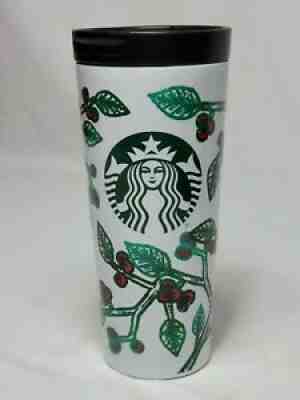 2016 Starbucks Metal Travel Tumbler Mug 16oz Green Leaves Red Cherry Springtime - Sold on eBay Jul 14, 2021 for $12.99