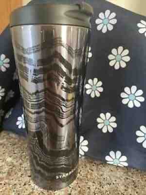 Starbucks 2017 Stainless Steel Charcoal Gray Tumbler With Black Wavy Lines, 16oz - Sold on eBay Aug 28, 2021 for $20.00