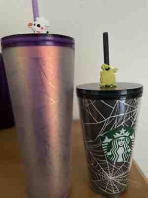 Starbucks 2021 Halloween Frosted Spider Web tumbler And Glow In The Dark Web SET - Sold on eBay Sep 18, 2021 for $165.00