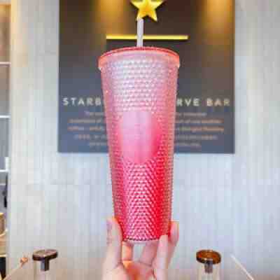 Starbucks China 2021 Summer Gradient Pink Studded 24oz Straw Cold Cup Tumbler - Sold on eBay Jul 25, 2021 for $56.99