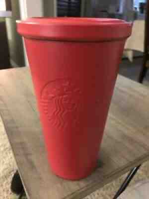 Starbucks Matte Red Stainless Steel 16oz Metal Tumbler Cold Cup No Straw Pre-own - Sold on eBay Aug 13, 2021 for $15.00