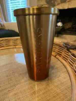 Starbucks 2014 Stainless Red Gold Metallic Cold Cup 16oz Tumbler Without Straw - Sold on eBay Sep 16, 2021 for $18.00