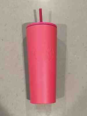 STARBUCKS 24 Oz. STAINLESS STEEL Tumbler BARBIE HOT PINK MATTE EMBOSSED SIREN - Sold on eBay Sep 17, 2021 for $172.50