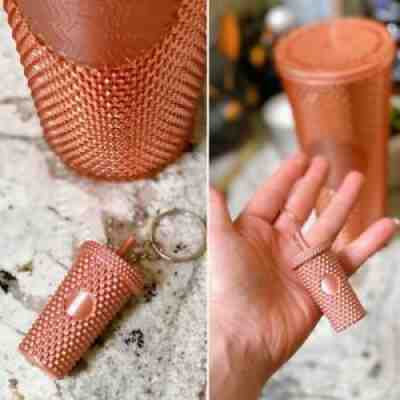 Starbucks rose goldÂ  studded tumbler/cup Keychain coffee - Sold on eBay Sep 16, 2021 for $8.00