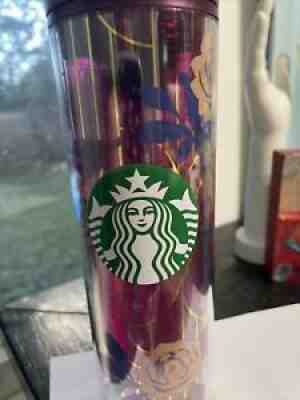 Starbucks Travel Tumbler Purple with Gold Roses - Sold on eBay Sep 18, 2021 for $5.00