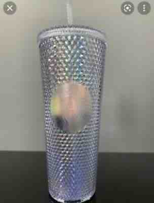 Starbucks KOREA 2020 Iridescent Aurora Unicorn Bling Studded Straw Cup 24Oz - Sold on eBay Aug 13, 2021 for $100.00