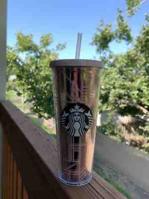 Starbucks 24oz Tumbler Pink Rose Gold Geometric 2017 - Sold on eBay Aug 27, 2021 for $49.00
