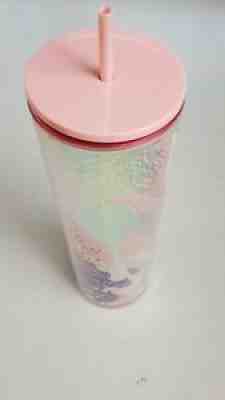 Starbucks Pink Peach Bubbles Coral 24oz Tumbler venti Cold Cup Summer 2021 - Sold on eBay Jun 26, 2021 for $17.30