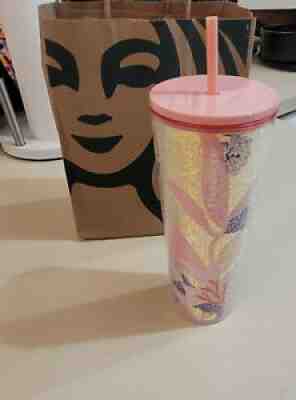 New Starbucks Summer 2021 Coral Reef Cold Cup 24oz Tumbler - Sold on eBay Jul 01, 2021 for $19.75
