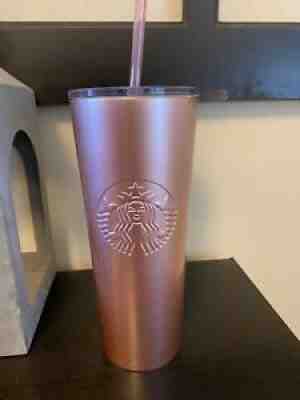 Starbucks Sparkling Pink stainless steel 20 Oz cold cup tumbler With Straw NEW - Sold on eBay Jun 27, 2021 for $49.99