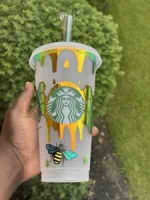 Holographic Honey Bee Drip Cup Personalized Starbucks Cold Cup - Sold on eBay Sep 12, 2021 for $17.60