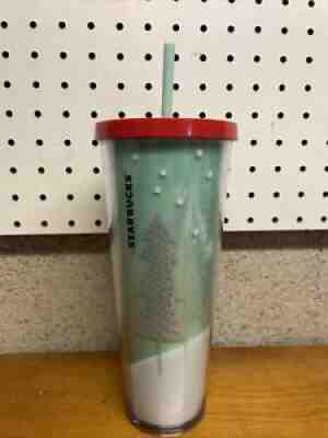 STARBUCKS Holiday Tumbler RARE 2018 Glitter Christmas Tree Green 24 Oz See Pic - Sold on eBay Jul 22, 2021 for $29.99
