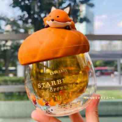 New Starbucks 2021 China Autumn Hazelnut And Cute Fox 8oz Double Wall Glass Cup - Sold on eBay Aug 31, 2021 for $54.99