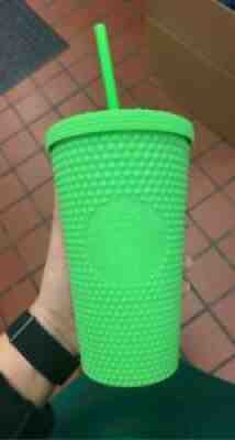 Starbucks Fall 2021 Neon Green 16oz Studded Cold Cup - Sold on eBay Aug 21, 2021 for $46.00