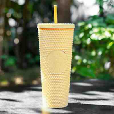 Starbucks China 2021 New Butter Yellow Matte Studded 24oz Straw Cup Tumbler - Sold on eBay Jul 27, 2021 for $59.99