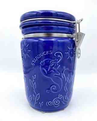 Cobalt Blue Starbucks Air Lock Coffee Canister Embossed Siren Mermaid Sun Logo - Sold on eBay Jul 23, 2021 for $20.00