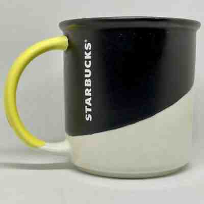 Discontinued Starbucks 2017 Ceramic Coffee Mug Black White Angle Yellow 12oz NEW - Sold on eBay Jun 30, 2021 for $8.99