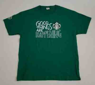 Starbucks GOOD THING ARE HAPPENING T-Shirt By Fruit Of The Loom HD Cotton! - Sold on eBay Aug 24, 2021 for $15.46