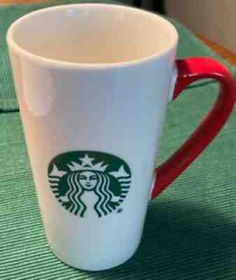 Starbucks Mug 2020 16 Oz Limited Edition Tall White Mug with Red Handle - Sold on eBay Jul 04, 2021 for $9.95
